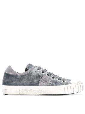 Philippe Model Gare side logo detailed velvet sneakers